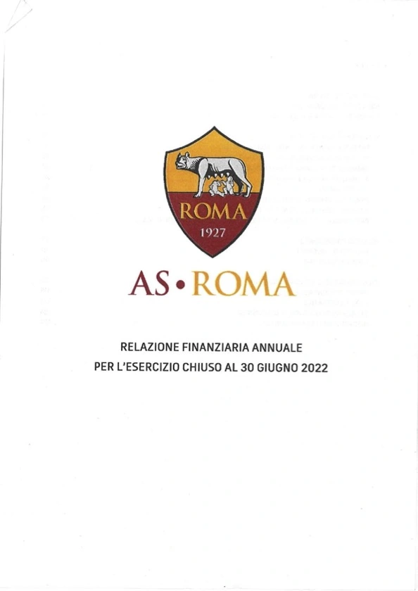 Copertina bilancio AS Roma 2021/22